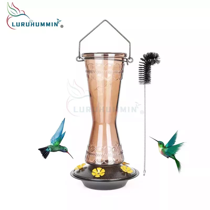 Comederos para colibríes pintados de vidrio