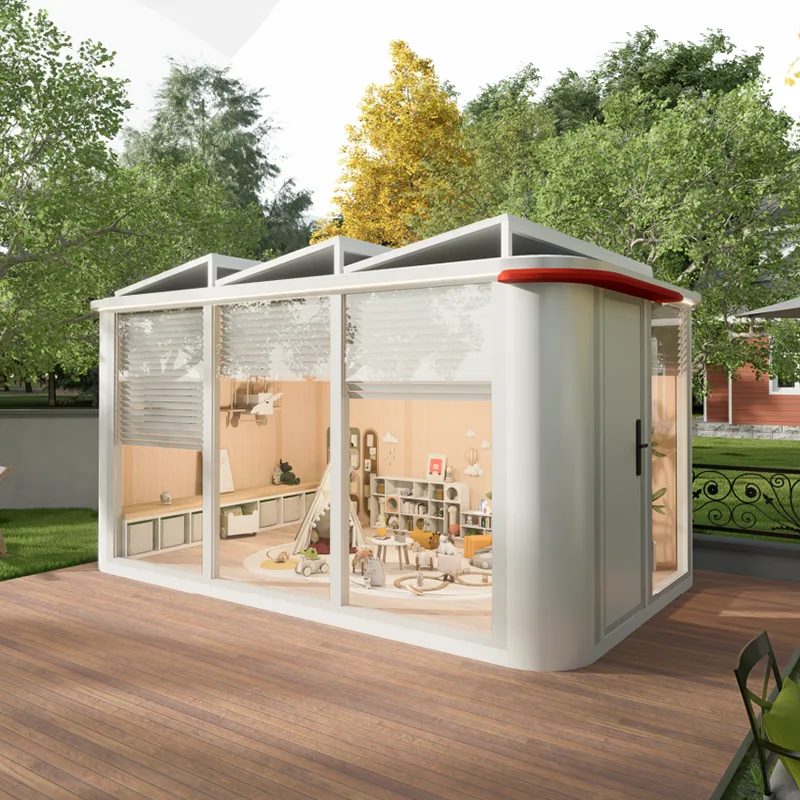 Casa con patio prefabricada